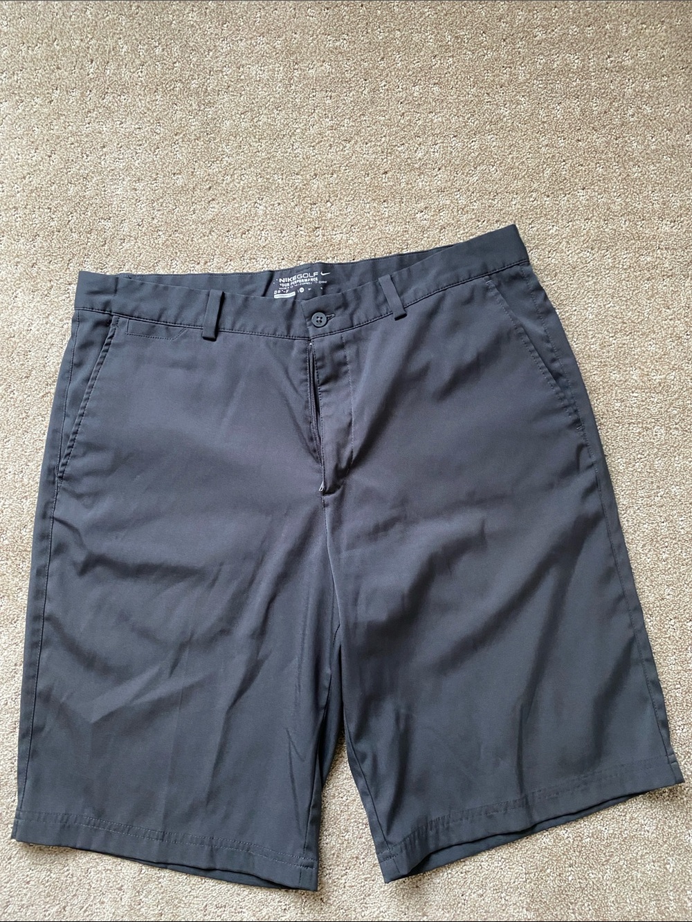 Nike Men's Black Flat-Front Athletic Shorts